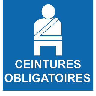 Panneau ceintures obligatoires PVC
