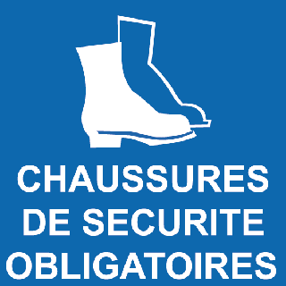 Panneau PVC chaussures de sécurité obligatoires