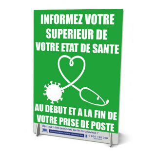 Chevalet A4 de comptoir état de santé