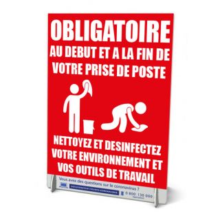 Chevalet A4 de comptoir Poste de travail