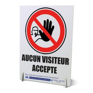 Chevalet A4 de comptoir Aucun visiteur accepté