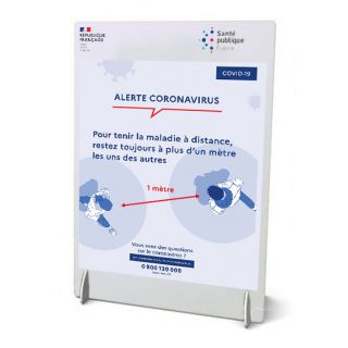 Chevalet A4 de comptoir Espace nettoyé et désinfecté régulièrement