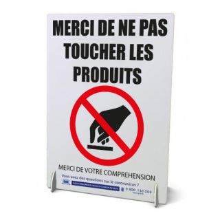 Chevalet A4 de comptoir Ne pas toucher les produits Coronavirus