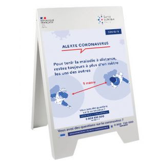 Chevalet 100 x 55 cm de sol Respect des Distances