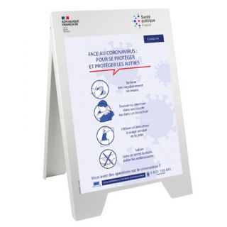 Chevalet 100 x 55 cm de sol Gestes Barrières