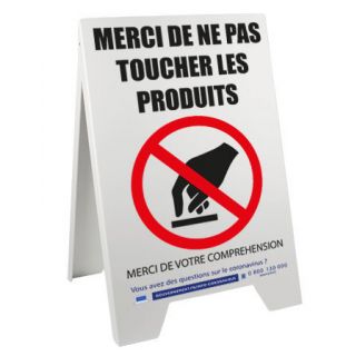Chevalet 100 x 55 cm de sol Ne pas toucher les produits Coronavirus