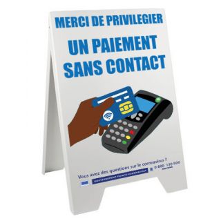 Chevalet 100 x 55 cm de sol Paiement sans contact Coronavirus