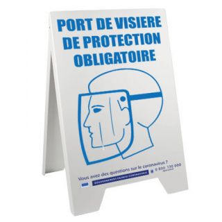 Chevalet 100 x 55 cm de sol Port de visière de protection Obligatoire