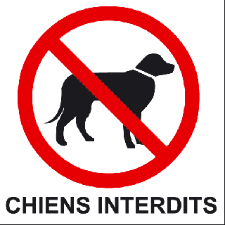 Panneau chiens interdits PVC