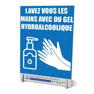 Chevalet A4 de comptoir Gel hydroalcoolique