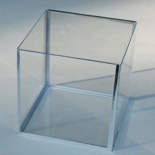 Cube plexiglas 400 x 400 x 400 mm fond gris