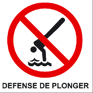 Panneau défense de plonger alu