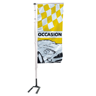 Kit mat & drapeau occasion RAC jaune et noir 6 m