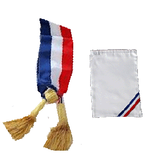 Echarpe tricolore or 180 cm avec housse satin