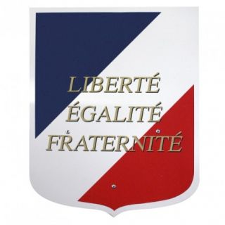 Ecusson porte drapeau France avec devise