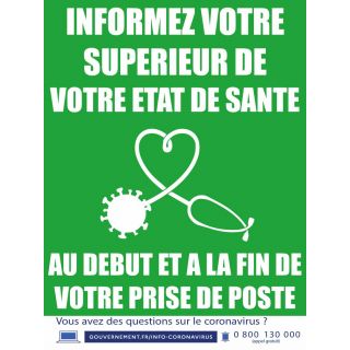 Autocollant Etat de santé 30 x 40 cm