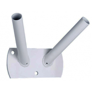 Fixation double inclinée pour 2 mâts de façade de 36 mm de face