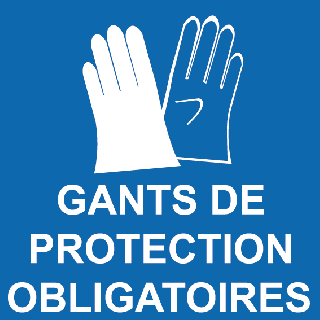 Panneau gants de protection obligatoires PVC