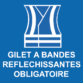 Panneau PVC gilet à bandes réfléchissantes obligatoire