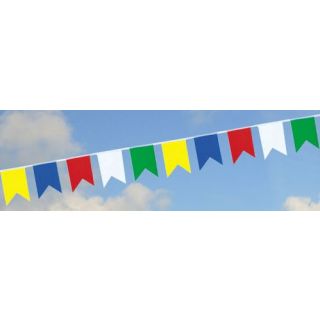 Guirlande polyéthylène avec fanions multicouleurs en queues de pie 20 x 30 cm