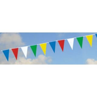 Guirlande polyéthylène avec fanions multicouleurs 22 x 40 cm