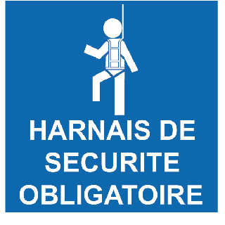Panneau harnais de sécurité obligatoire PVC
