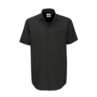 Chemise HERITAGE noire manches courtes