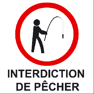 Panneau PVC interdiction de pêcher
