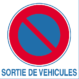Panneau PVC interdiction de stationner sortie de véhicules