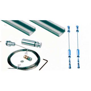 Kit de fixation câble sol/plafond pour affichage suspendu sur rail