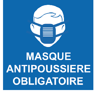 Panneau masque antipoussière obligatoire PVC