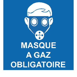 Panneau masque à gaz obligatoire PVC