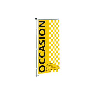 Kit mat & drapeau occasion ECO jaune et noir 6 m