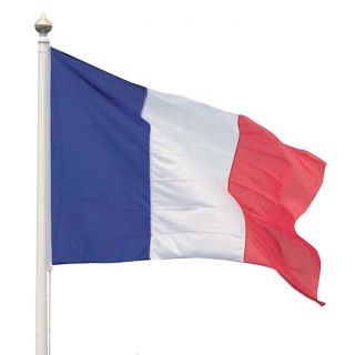Drapeau Français 120 x 180 cm hissé sur un mât polyester
