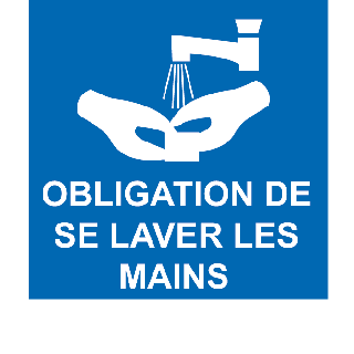 Autocollant obligation de se laver les mains