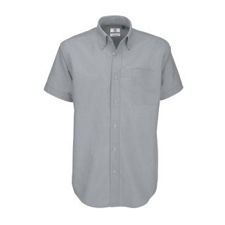 Chemise manches courtes Homme B&C Oxford grise