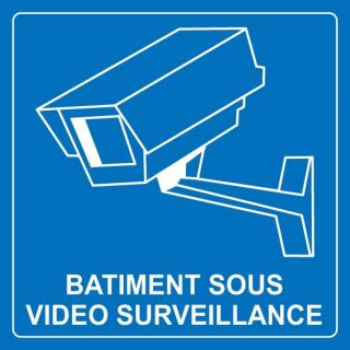 Panneau bâtiment sous surveillance vidéo 2 alu