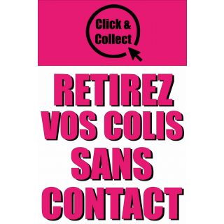 Panneau retirez vos colis sans contact 40 x 60 cm PVC