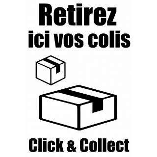 Autocollant retirez ici vos colis click & collect 40 x 60 cm