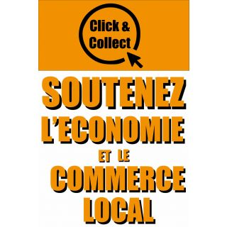 Panneau soutenez l'économie et le commerce local 40 x 60 cm PVC