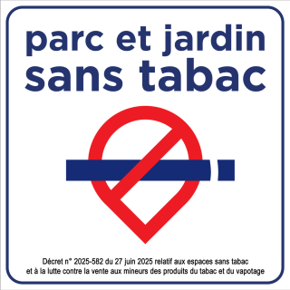 Panneau interdiction de fumer sans parc et jardin PVC