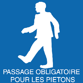 Panneau passage obligatoire pour piétons 2 PVC