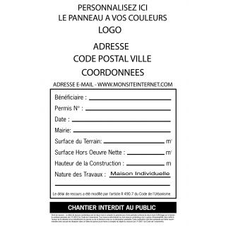 Panneau permis de construire à personnaliser AKIDRB