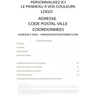 Panneau permis de construire à personnaliser AKIGRY