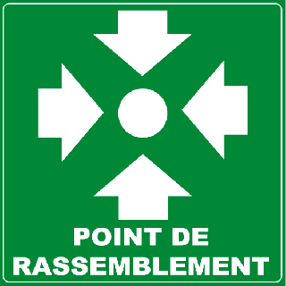 Panneau PVC point de rassemblement