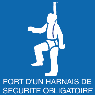 Panneau port d'un harnais de sécurité obligatoire PVC