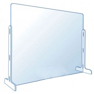 Vitre de protection en plexiglas pour comptoir 75 x 50 cm sans passe document