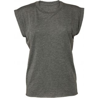 T-shirt femme Flowy à manches roulottées BE8804 - Dark Grey Heather