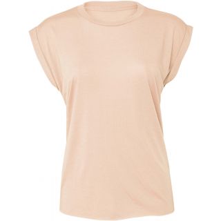 T-shirt femme Flowy à manches roulottées BE8804 - Peach