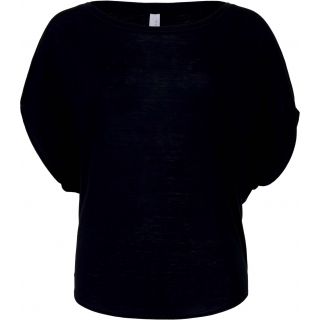 T-shirt femme flowy dolman manches courtes BE8821 - Black